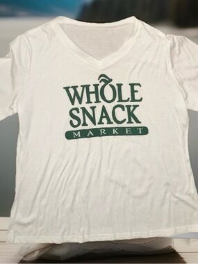 Whole Snack Market White V-Neck Tee
